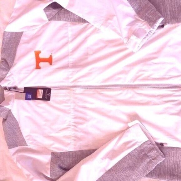 Tennessee Vols White & Gray Full-Zip Jacket With Orange T Logo By Antigua - Picture 2 of 2